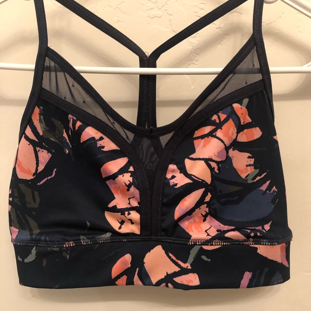 Cotton On Navy Blue Floral Sports Bra